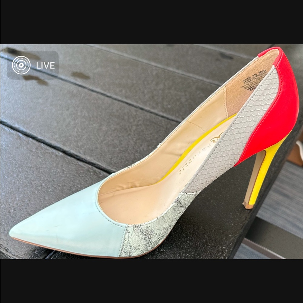 Multi-colored heels.  Perfect for work or a night on the town.